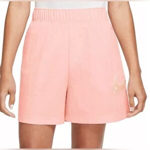 New Nike Sportswear Swoosh Woven Easy Shorts Women  Sz XXL peachy pink Athletic